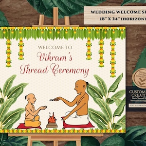 Thread Ceremony Welcome sign as Upanayanam welcome sign, Thread Ceremony sign & Upanayanam sign, Yagnopavith sign Yagnopavith welcome sign