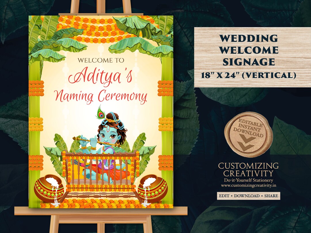 Cradle Ceremony Sign Baby Naming Ceremony Sign Indian Baby