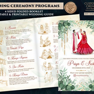 Hindu Wedding Program guide & Indian Wedding program template, Indian Wedding  Programme as Gujarati Wedding program, Hindu Ceremony guide
