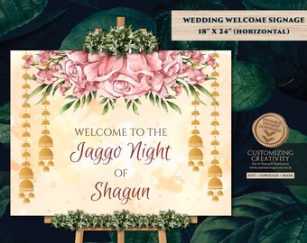 Jaggo Signs Welcome as Punjabi Welcome sign Kaleera, Jaggo Night sign as Indian Welcome sign Jago Night Welcome as Jago signs welcome entry