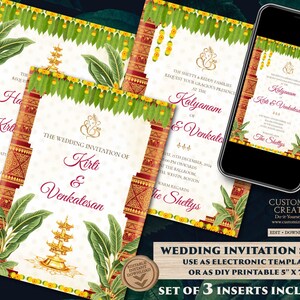 Südindische Hochzeitseinladung als tamilische Hochzeitseinladung, Tamil Hochzeitskarten & tamilische Hochzeitseinladung, Telugu Hochzeitseinladung Indisch