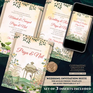 Digital Shaadi invitations Indian wedding invitation, Indian wedding card as Gujarati Kankotri, Hindu invitation as Hindu wedding invite