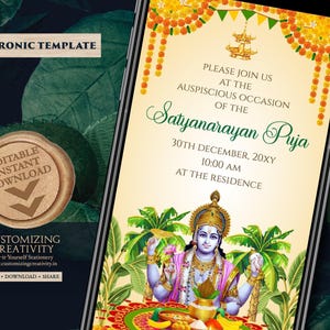 Satya Narayan katha invitation Satyanarayan pooja invitation Indian, Satyanarayan invitation Indian puja invite, & Satyanarayan katha invite