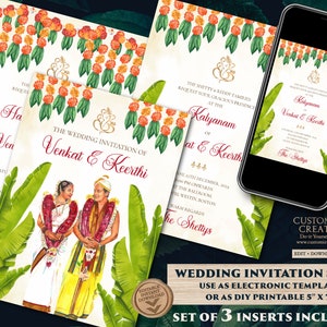 Invitation de mariage du sud de l’Inde en tant que cartes de mariage du sud de l’Inde Telugu, cartes de mariage tamoules et invitation de mariage tamoul, invitation de mariage tamoul