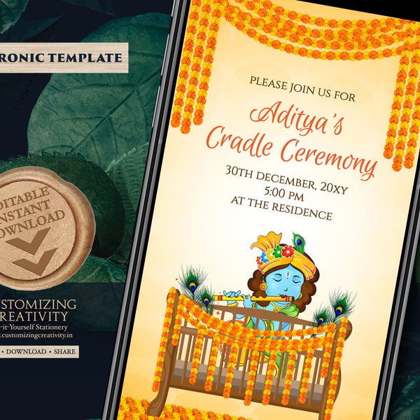 Cradle Ceremony invites Naming ceremony invitation, Annaprashan invites & Indian Baby naming invite, Namkaran sanskar invite Annaprasan card