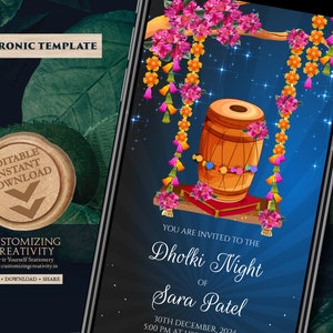 Invitations Mehndi & Digital Dholki, invitations Dholki en cartes Dholki, invitations de mariage pakistanaises en tant qu’invitations de mariage musulmanes