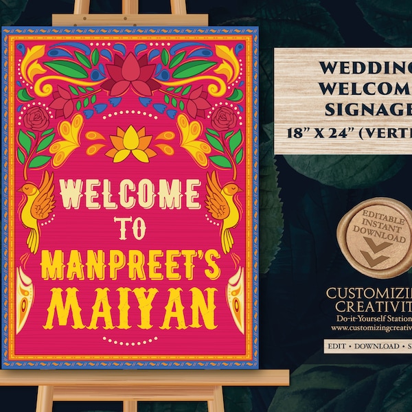 Maiyan Signs as Bollywood Night Sign Welcome, Maiyaan Welcome signs as Truck Indian sign, Maiyyan signs as Punjabi Welcome sign decor Indian