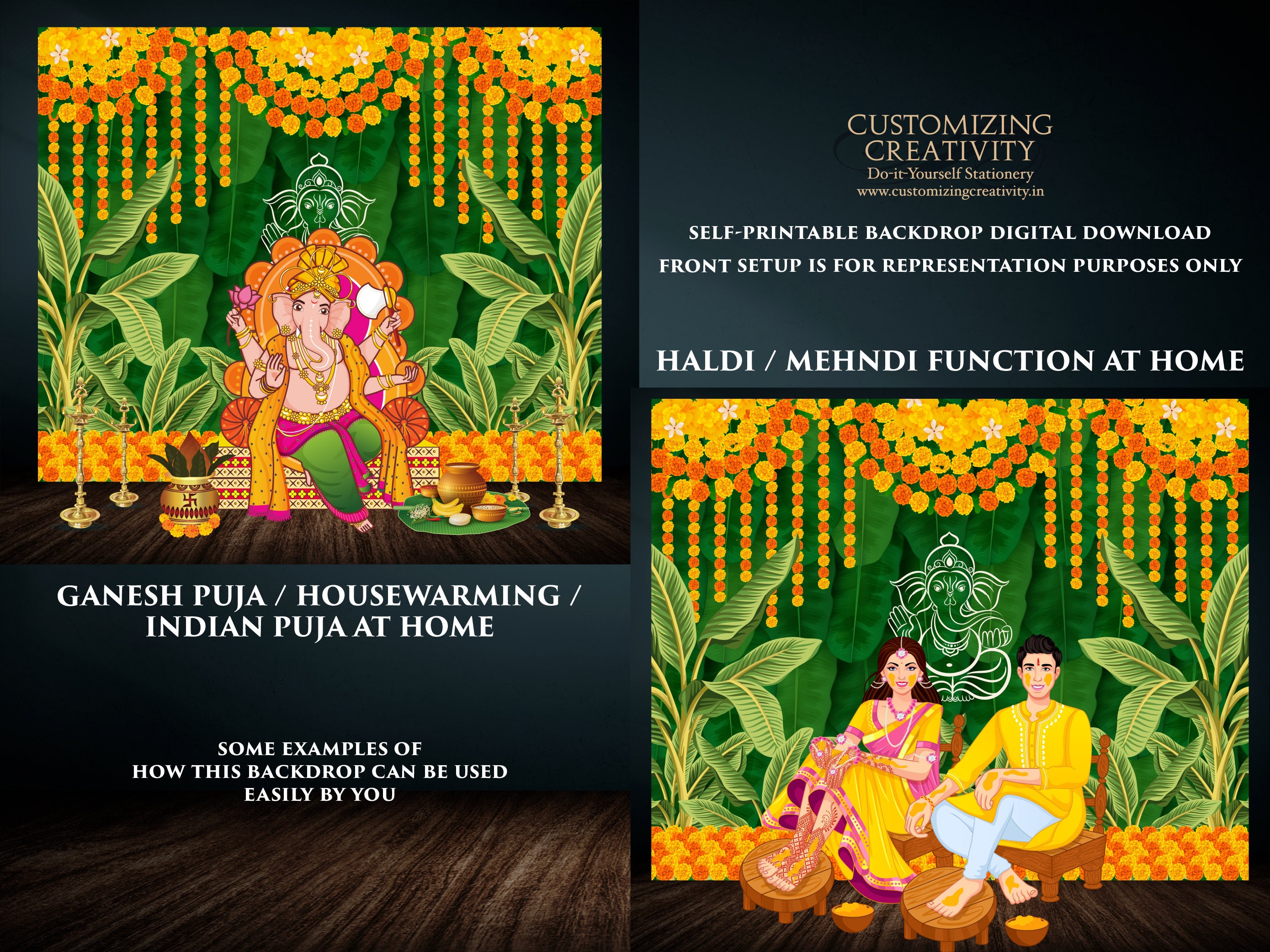 Seemantham Backdrop as Indian Decoration Indian Wedding Decor Etsy