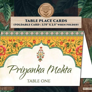 Royal Place Cards Arabic as Palace table cards, Indian table names, Moroccan escort cards Orange Name tags, Indian Menu Food Labels Wedding