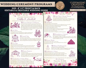 Gujarati Ceremony template as Gujarati Wedding Program, Indian Ceremony guide Gujarati & Gujarati Wedding infographics guide Hindu programs