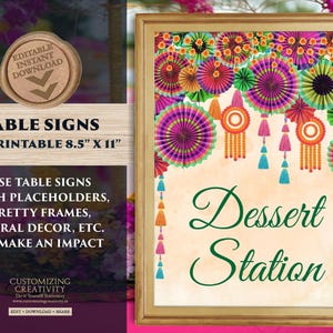 Desi Wedding decor Indian Food station sign, Mehndi station decor as Haldi decor, Henna station signs & Mehndi decoration, Indian Food signs