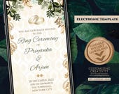 Indian Ring Ceremony Invitation: Floral Engagement Invite (Digital)