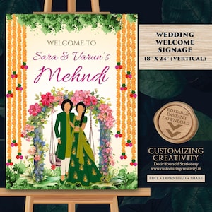 Mehndi signs as Mehendi decor, Mehndi posters & Mehendi Welcome Sign, Mehndi welcome sign as Mehendi signs, Mendhi welcome sign Mendhi sign