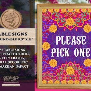 Please pick one Indian Wedding decor, Henna station signs & Mehndi decoration, Mehndi decor station Haldi decor, Indian Food station signs