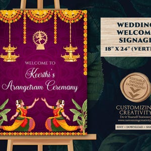 Indian Classical Dance recital sign & Arangetram welcome signs, Welcome Arangetram signs as Bharatnatyam welcome signs Bharatnatyam signs,