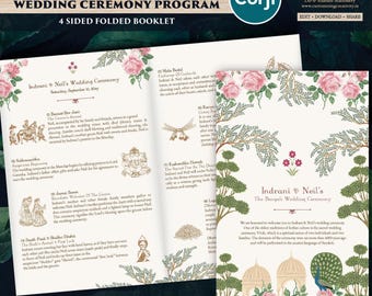 Bengali Wedding Program Template: Indian Ceremony Guide (Digital Download)