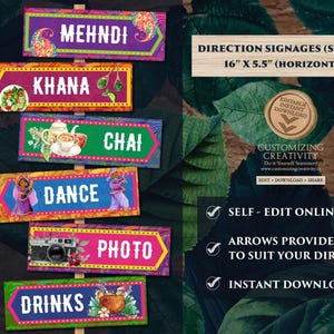 Mehndi Welcome Sign: Indian Wedding Decor (Digital Download)