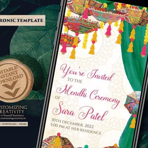 Henna Party Invitation: Ethnic Fusion Mehndi Invites (Digital)