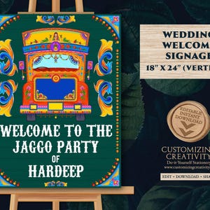 Jaggo Welcome Sign: Indian Truck Art, Bollywood Poster (Digital Download)