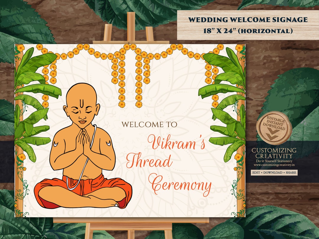 Thread Ceremony Sign & Upanayanam Sign, Thread Ceremony Sign as