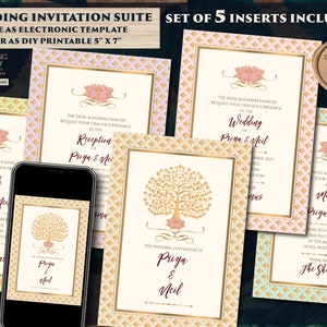 Invitation numérique de mariage indien en tant que carte d’invitation de mariage indienne hindoue, modèle d’invitation indienne et invitation indienne, carte de mariage hindoue indienne
