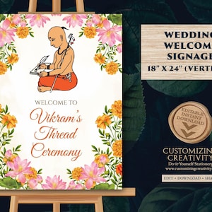 Yagnopavith sign & Upanayanam sign, Thread Ceremony Welcome sign as Thread Ceremony sign, Upanayanam welcome sign Yagnopavith welcome sign