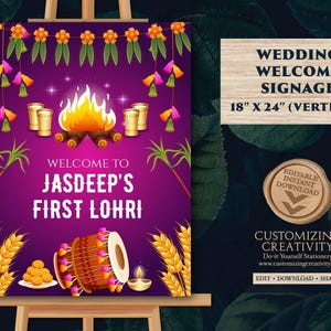 First Lohri Party sign Lohri Welcome Signs, Lohri posters & Lohri decoration, Welcome to Lohri sign as Happy Lohri decor, Happy Lohri banner