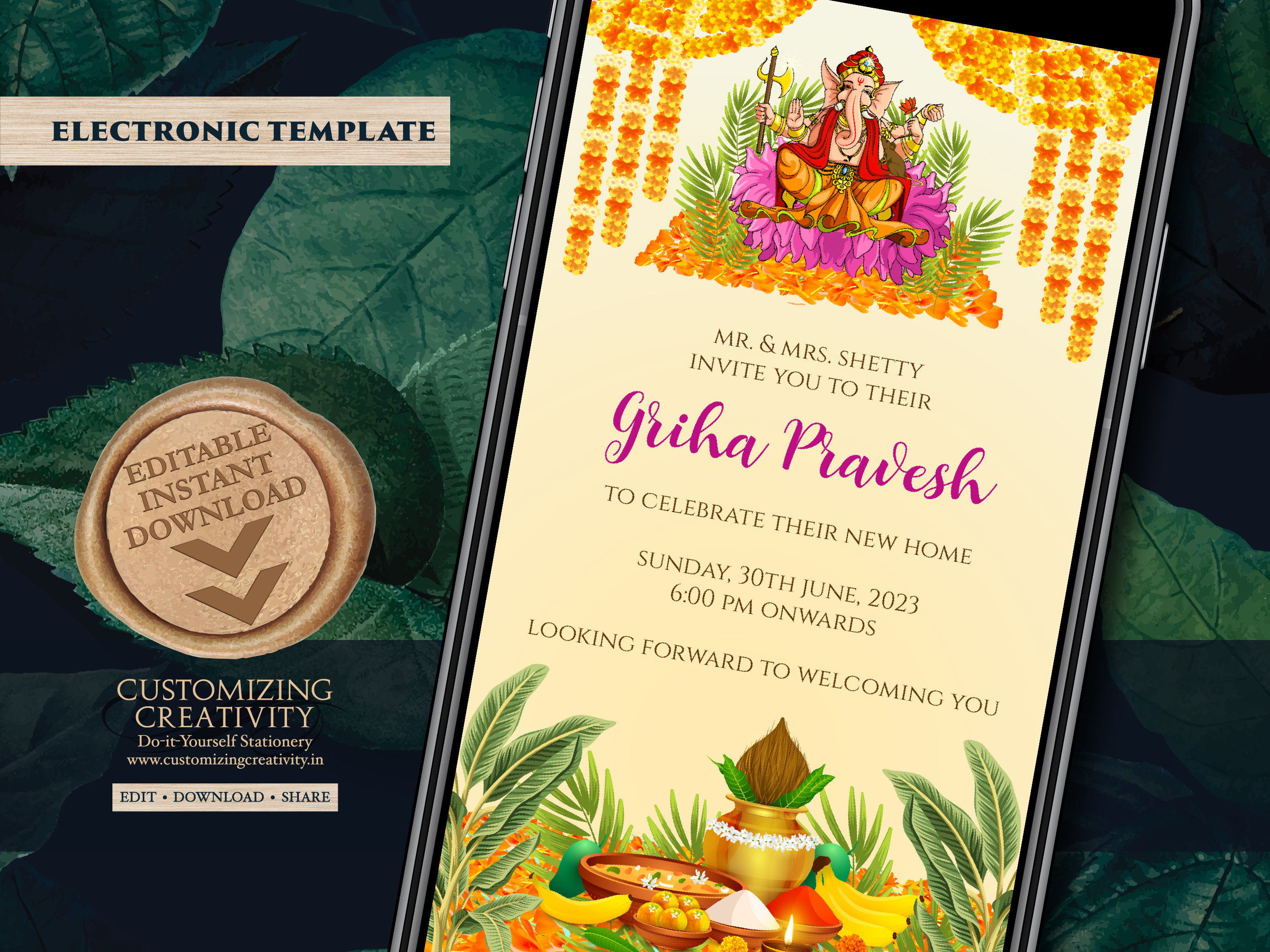 Indian housewarming party griha pravesh invitation zazzle 46 off