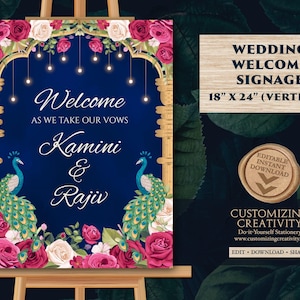 Wedding Welcome sign Indian as Hindu Wedding signs, Indian Wedding signs & Hindu Wedding signs, Indian decor sign as Indian Welcome signs