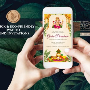 Indian Housewarming Invitation: Gruhapravesham Pooja Invite (Digital) image 6