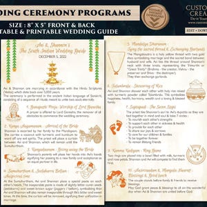 South Indian Ceremony Program guides as Tamil Wedding program templates, Telugu Ceremony program & Kalyanam guide South Indian Wedding guide