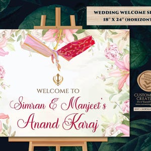 Anand Karaj Welcome Sign: Sikh Wedding Decor (Digital Download)