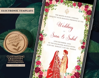Digital Indian Wedding cards & Indian invitations, Indian Wedding invites as Hindu Wedding cards, Hindu invitations as Hindu wedding invites