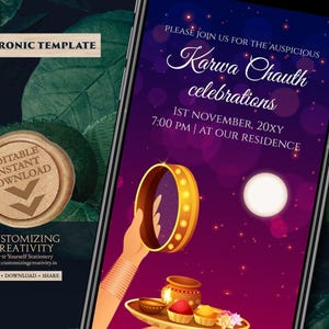 Digital Karva Chauth invitations Karwa Chauth invites, Digital Karwa Chauth invitations & Karva Chauth invites as Karwa Chauth celebrations