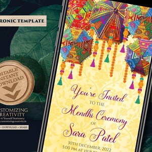 Digital Mehndi Invitation: Henna Party Electronic Template image 1