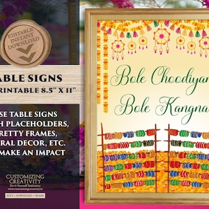 Indian Bangle bar sign Bindi Bar signs, Mehndi decoration as Bangle ceremony decor & Henna station Desi wedding, Mehndi decor as Haldi decor