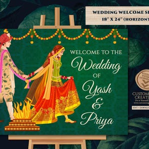 Indian Wedding Welcome signs Hindu wedding, Phera Welcome signs Hindu wedding as Indian Wedding decor, Hindu welcome signs Indian wedding