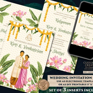 Invitations de mariage tamoul et cartes de mariage tamoules, invitation de mariage du sud de l’Inde en tant qu’invitations de mariage tamoul, invitations du sud de l’Inde tamoul