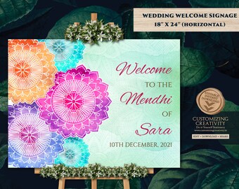 Mehndi Welcome Signs as Indian Welcome signs, Mendhi signs Henna Night as Haldi decor sign, Mehndi Signs as Henna decor signage Mehndi signs