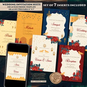 Faire-part de mariage indien Carte de mariage hindou numérique, faire-part de mariage indien comme carte de mariage indien, faire-part hindou comme faire-part de mariage hindou
