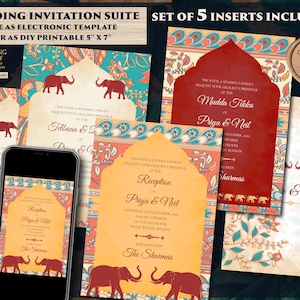 Elephant Wedding invite Sikh & Elephant invitations Indien, Sikh invitations Anand Karaj Cartes de mariage comme Indien Cartes de mariage Éléphants