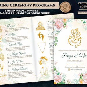 Hindu Wedding Program Template: Indian Ceremony Guide (Digital Download)