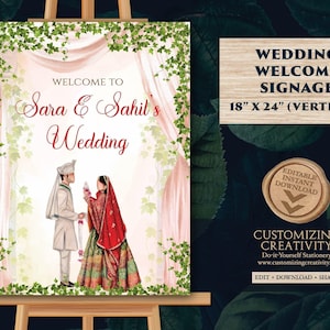 Indian Wedding Welcome sign Hindu Welcome sign, Hindu Wedding sign Indian as Indian Wedding sign, Indian Welcome board as Phera Welcome Sign
