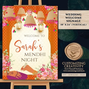 Mehndi welcome sign Mendhi sign, Mendhi welcome signs as Mehndi decor, Mehndi posters & Mehendi Welcome Sign, Mehndi sign as Mehendi signs