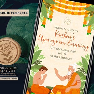 Upanayanam Invitation: Thread Ceremony Digital Template