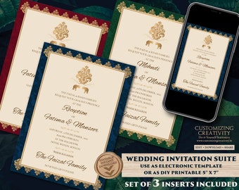 Muslimische Hochzeitseinladung als Arabische Hochzeitskarte, Nikkah Einladung, Nikah Einladung als arabische Einladung, marokkanische Einladung als muslimische Einladung