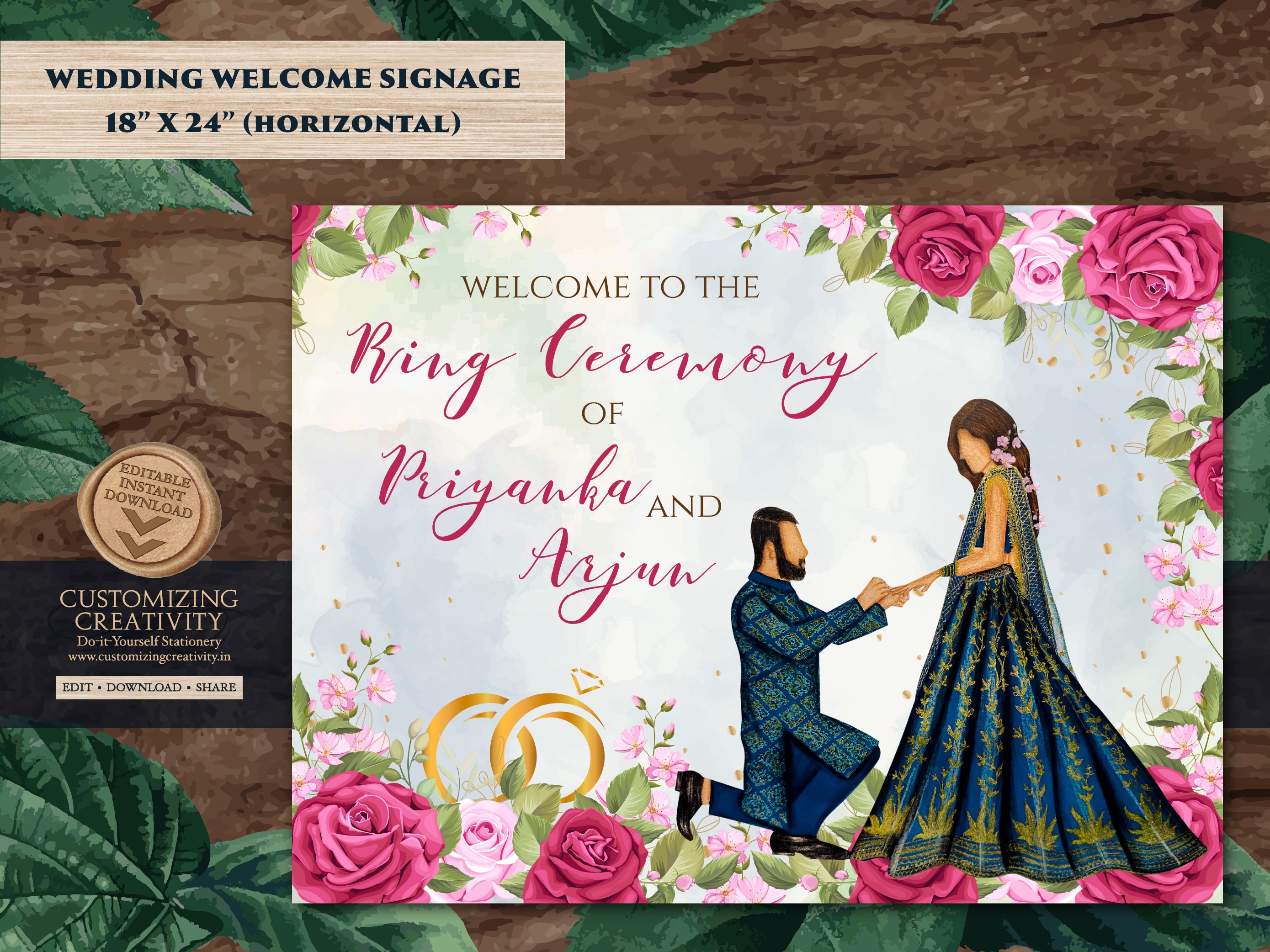 Engagement Welcome Sign Roka Ceremony Sign & Punjabi - Etsy