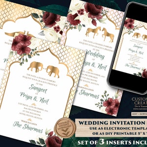 Invitations de mariage indiennes comme Invitation d’éléphant Indien, Invitations de paon Mariage comme invitations indiennes Mariage hindou, Invitations indiennes