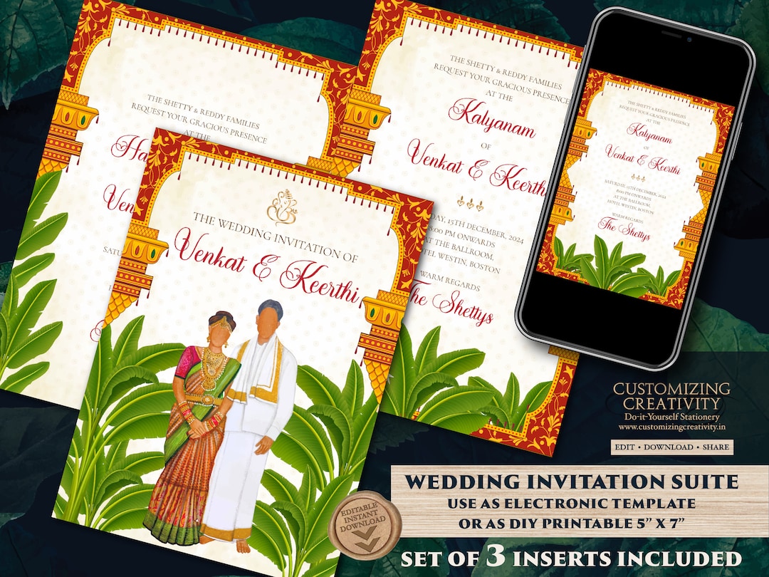Tamil Wedding Cards as Tamil Wedding Invitation, South Indian Wedding