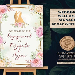 Ring Ceremony sign & Indian Engagement Sign, Engagement Welcome sign as Ring Ceremony Welcome Signs, Welcome Engagement sign as Roka signs